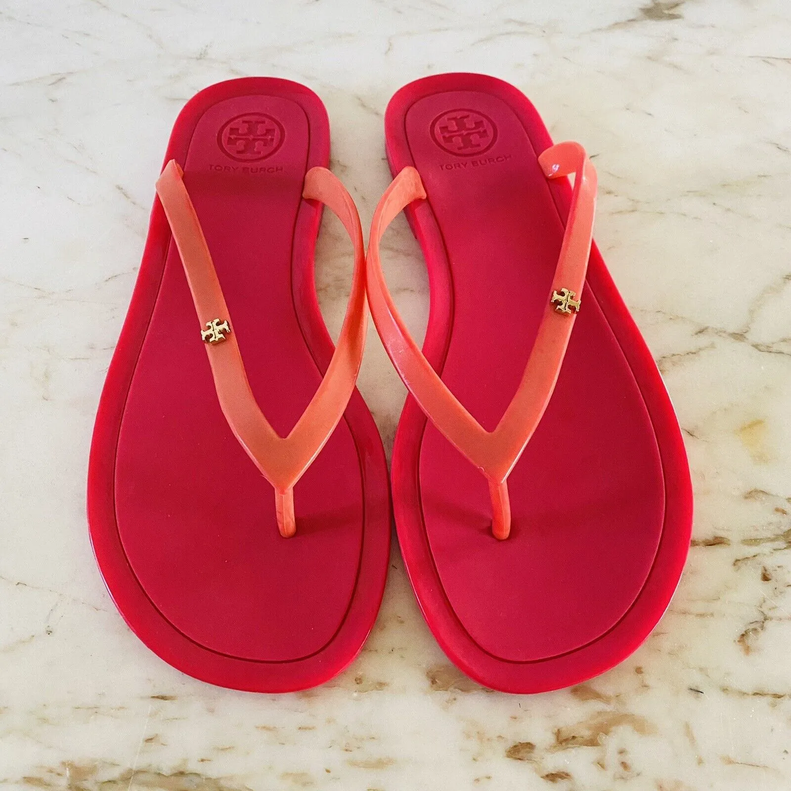 TORY BURCH Solid Red Jelly Thong Sandal - US 7 - Image 2