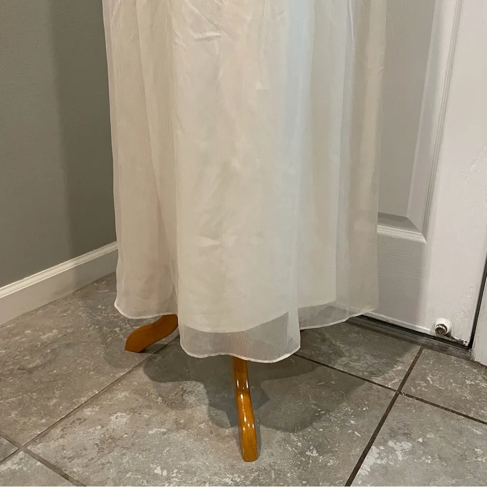 Anthropologie BHLDN Cream Brigitte Pleated Formal Maxi Dress Womens Size S - Image 11