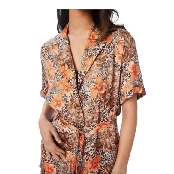Revolve‎ Lita By Ciara Animal Floral Print Utility Belted Romper Italy Sz S $348 - Image 2