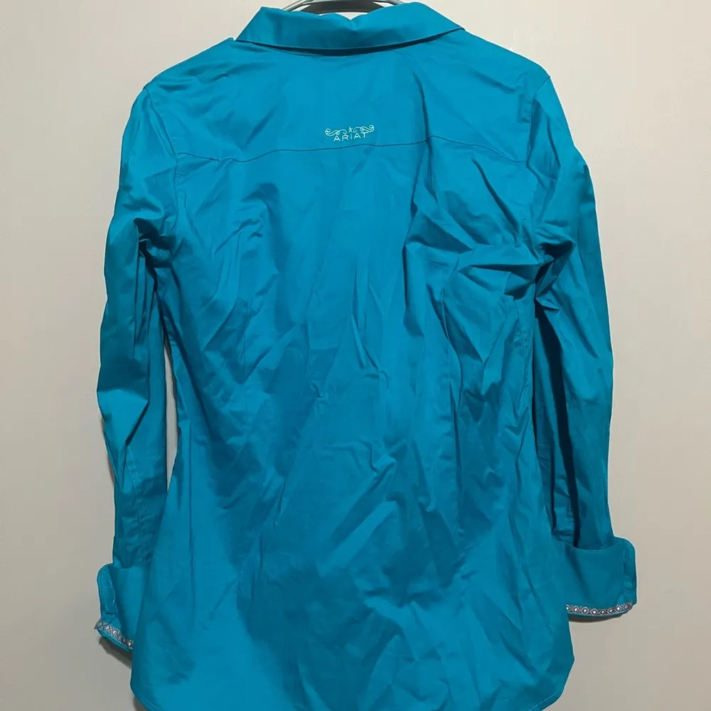 Ariat Teal Long Sleeve Shirt - Image 7