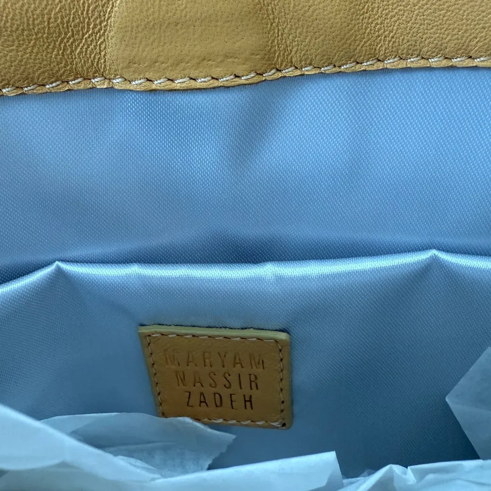 Maryam Nassir Zadeh Script Purse Amber, Genuine Leather, Made in Italy, Sold Out Yellow - Image 5