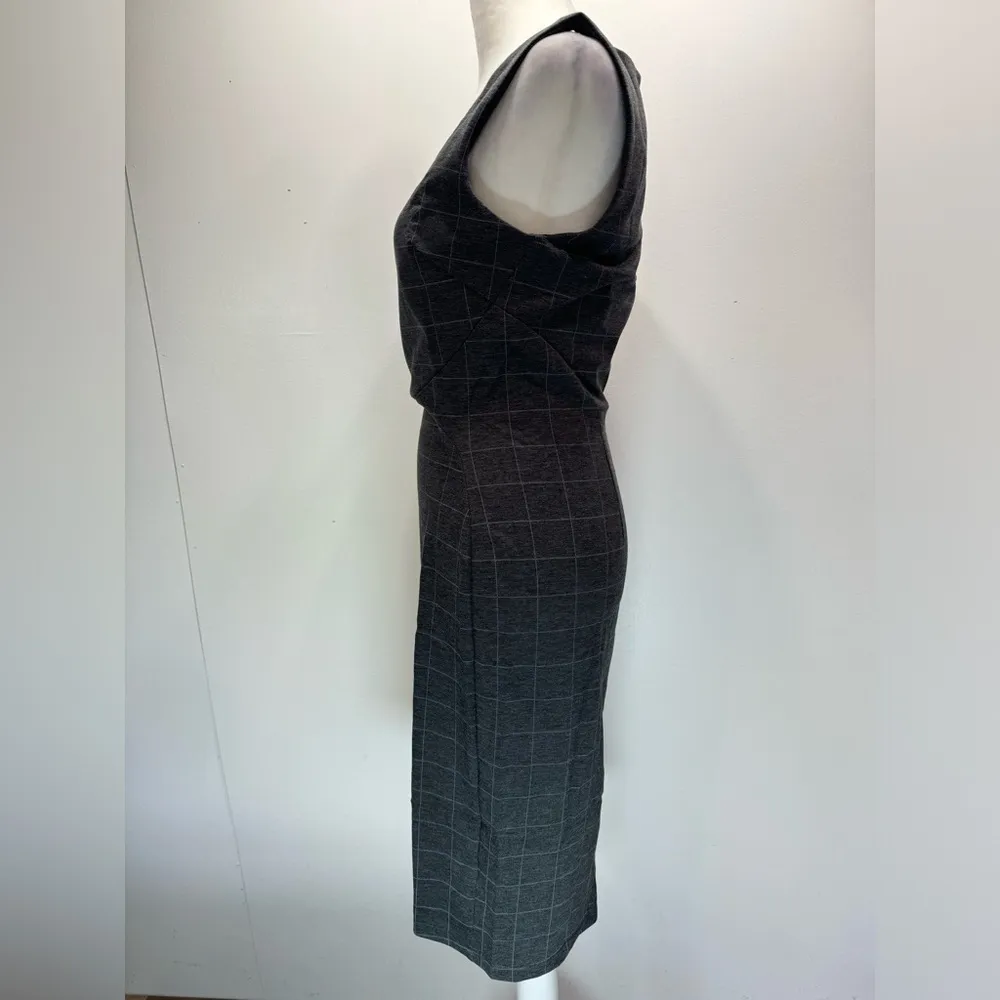 Sleeveless Gray Jumper ModCloth Dress with Lavender Pinstripe Squares Liza Luxe - Image 4