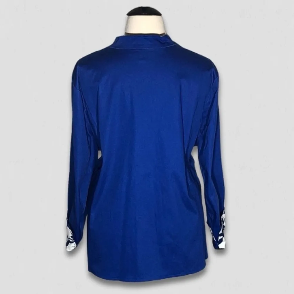 Quacker Factory Reversible Jacket Beaded Royal Blue 3X - Image 2