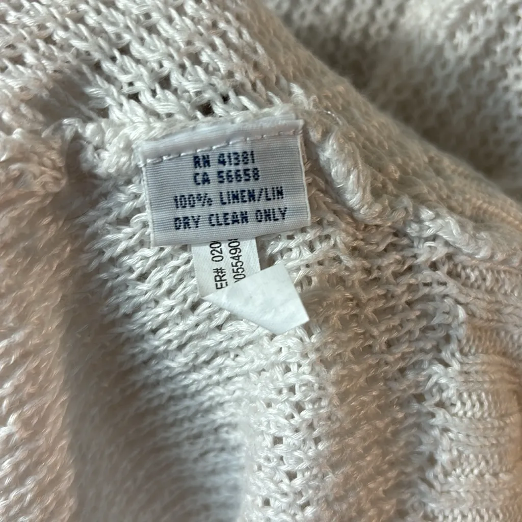 Polo Ralph Lauren 💯 Linen white cap sleeve sweater in size XL. Nautical Preppy - Image 4
