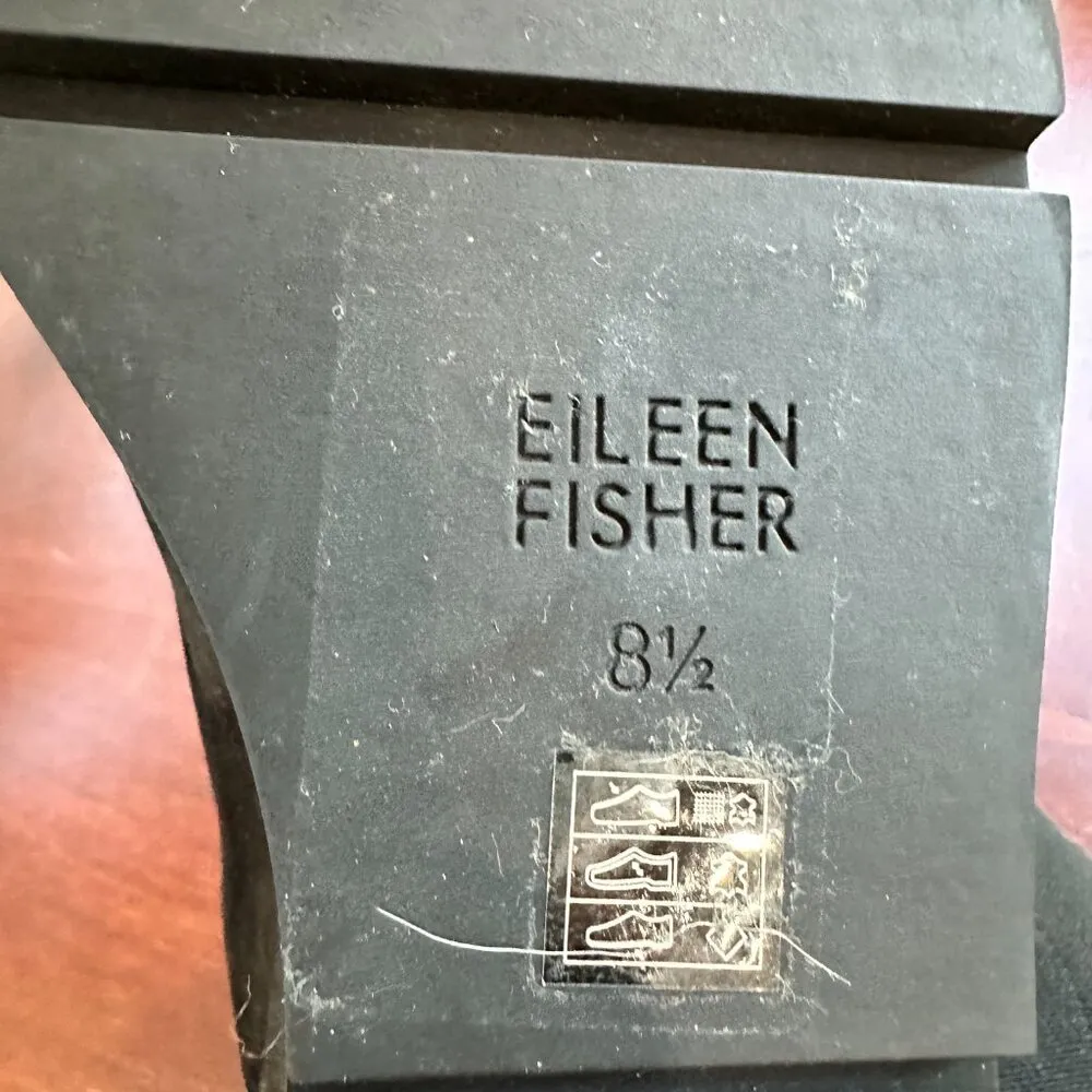 EILEEN FISHER Stretch Side Black Suede Wedge Booties - 8.5 - Image 13