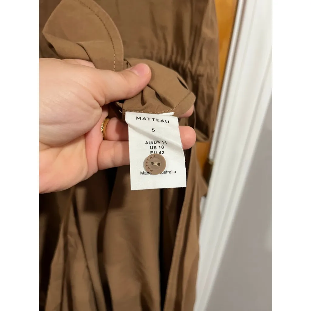 Women’s MATTEAU Organic Cotton Lagenlook Channel Shirtdress In Cinnamon Size 10 Brown - Image 7
