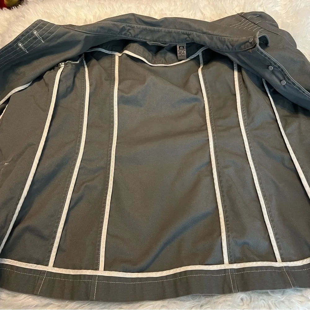 Vintage ie relaxed canvas jacket button front Size large cotton flap pockets - Image 6