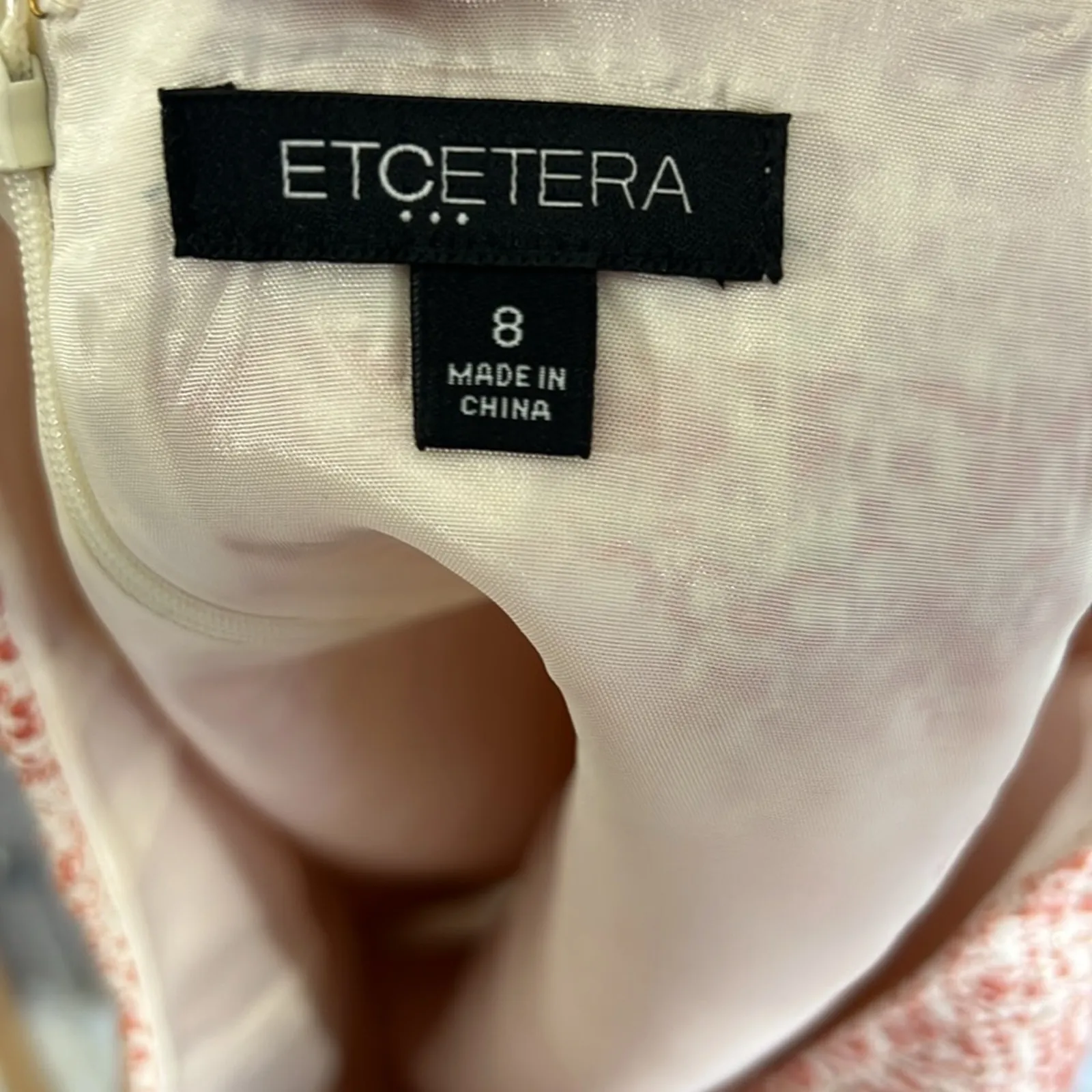 NWT Etcetera Skirt Womens 8 Red White Cotton Tweed Mini Metallic Old Money Twee - Image 5