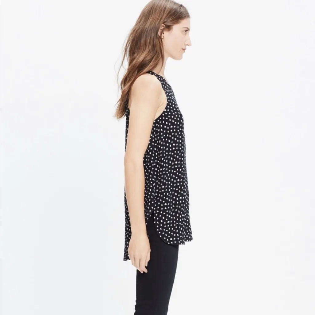 Madewell Women's Medium Racerback Tank Top Blouse Star Flurry Curved Hem Shirt - Image 5