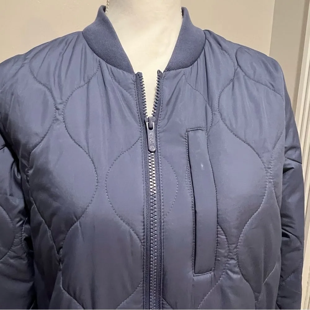 NWT Zella Longline Quilted Jacket full zip oversized women's size small - Image 4