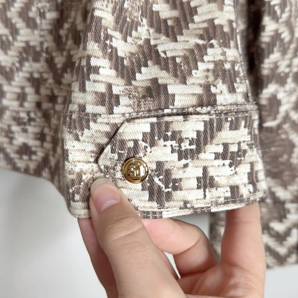 St. John Sport By Marie Gray Aztec Geometric Print Snap Button Jacket size M - Image 8