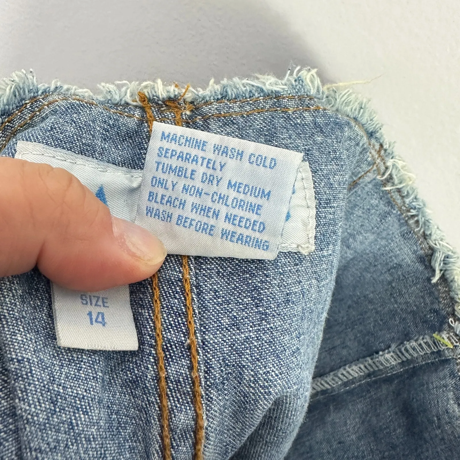 L.A. Blues Denim Skirt Women 14 High Rise Button Front Pockets‎ 90s Vintage Y2K - Image 6