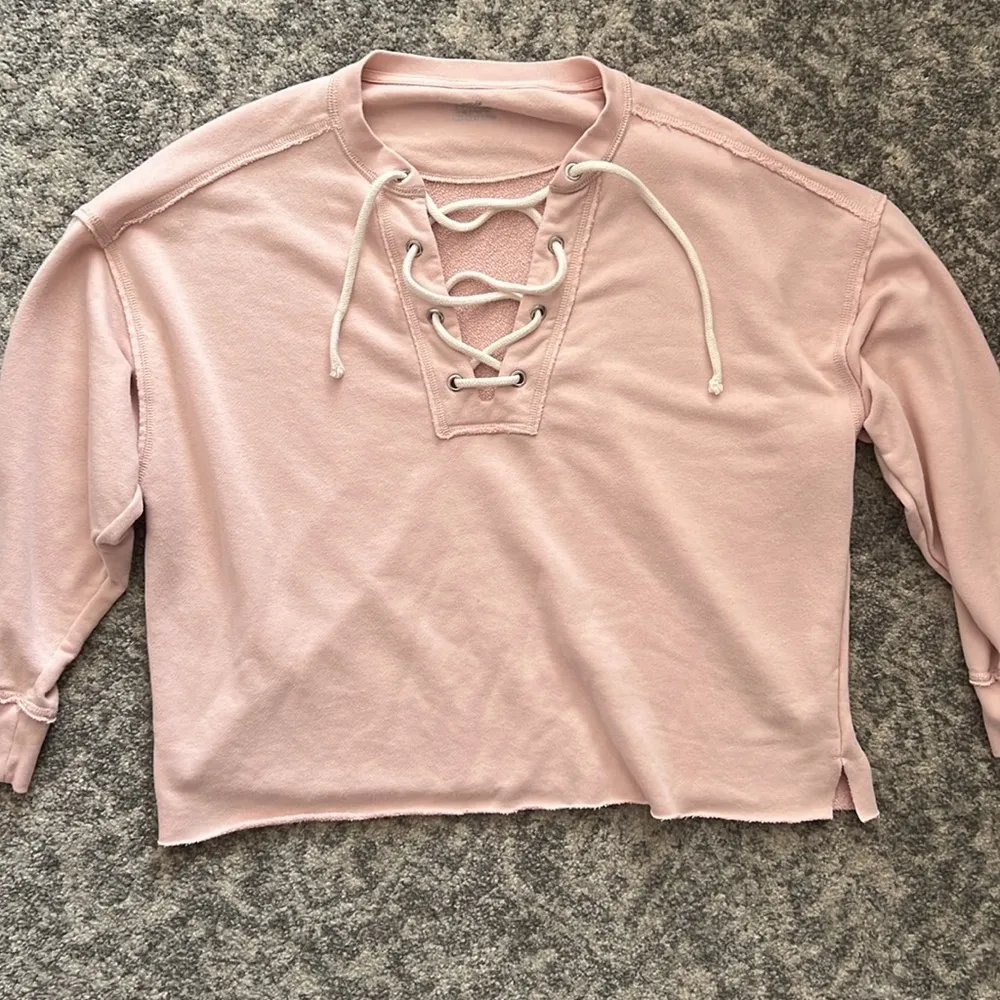 aerie Lace Up Sweatshirt - Image 3