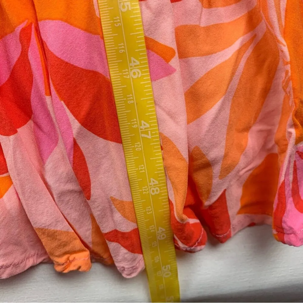 Anthropologie Abel the Label women's XS sundress orange pink floral maxi backles - Image 8