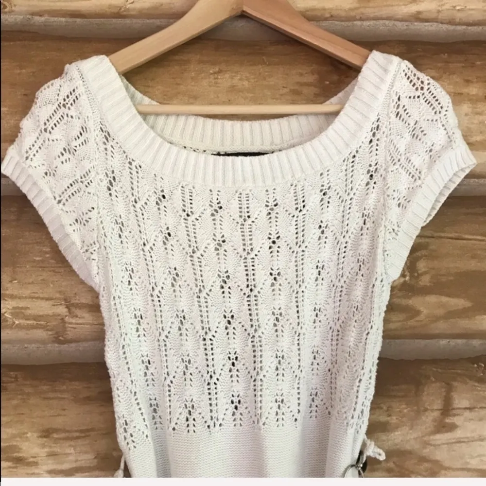 Vintage Maurices cap sleeve open knit tunic sweater dress size small - Image 4