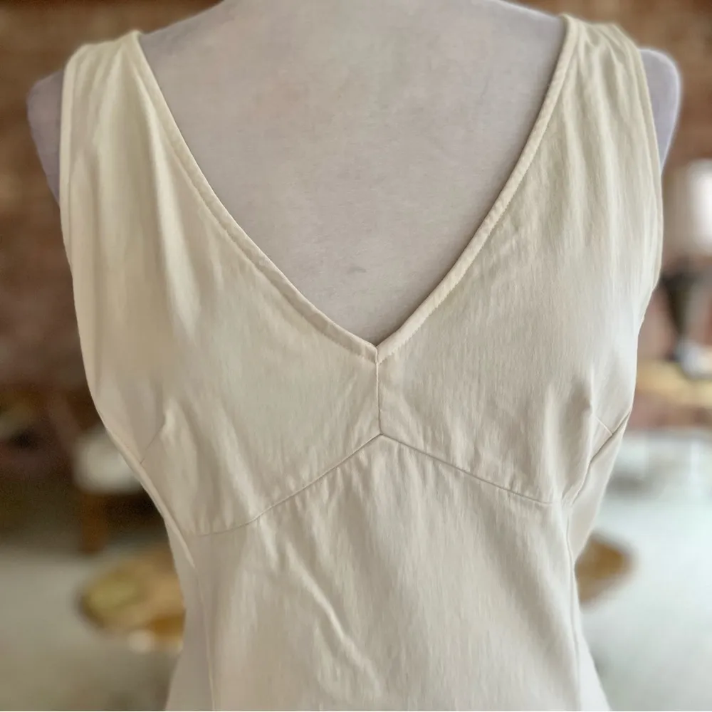 Express Dress Cream Embroidered Sleeveless Knee Length M Garden Party office - Image 4