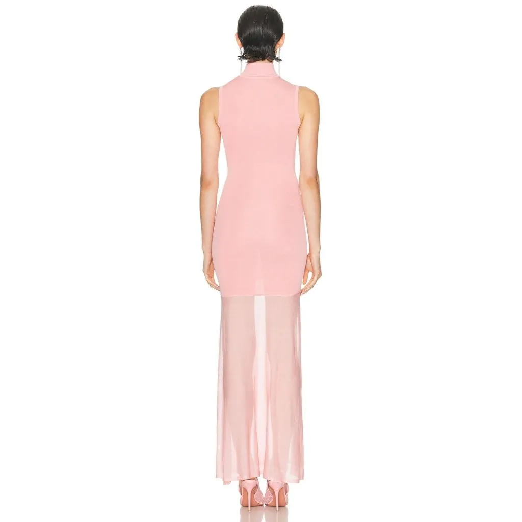 SER.O.YA Amine Knit Maxi Dress in Coral Blush XX - Image 2