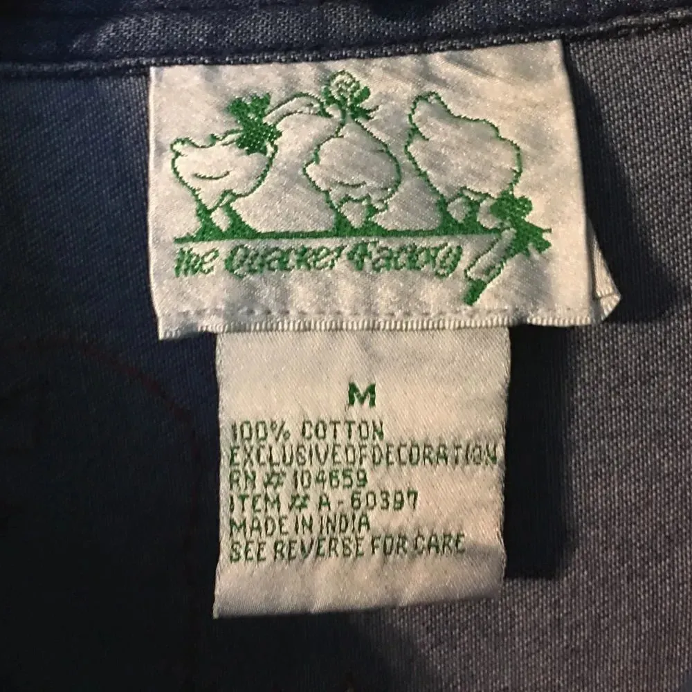 Vintage Quacker Factory Denim Shacket Shirt Jacket Embroidered Beaded Medium - Image 3