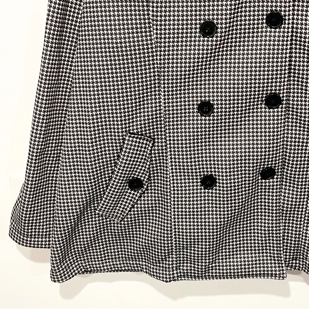 Torrid Plus Size 3X Black White Houndstooth Fleece‎ Double Breasted Peacoat NEW - Image 3