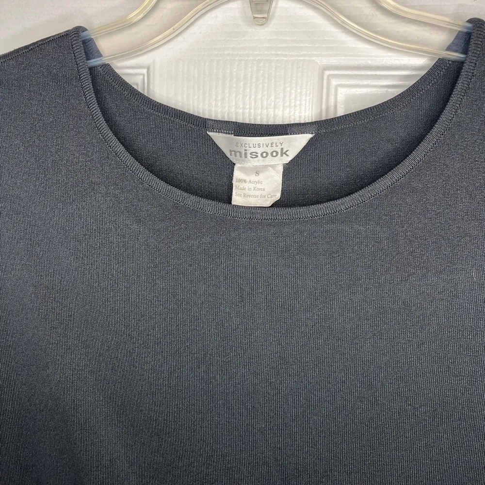 Exclusively Misook Split Hem Solid Black Tank Top - Image 7