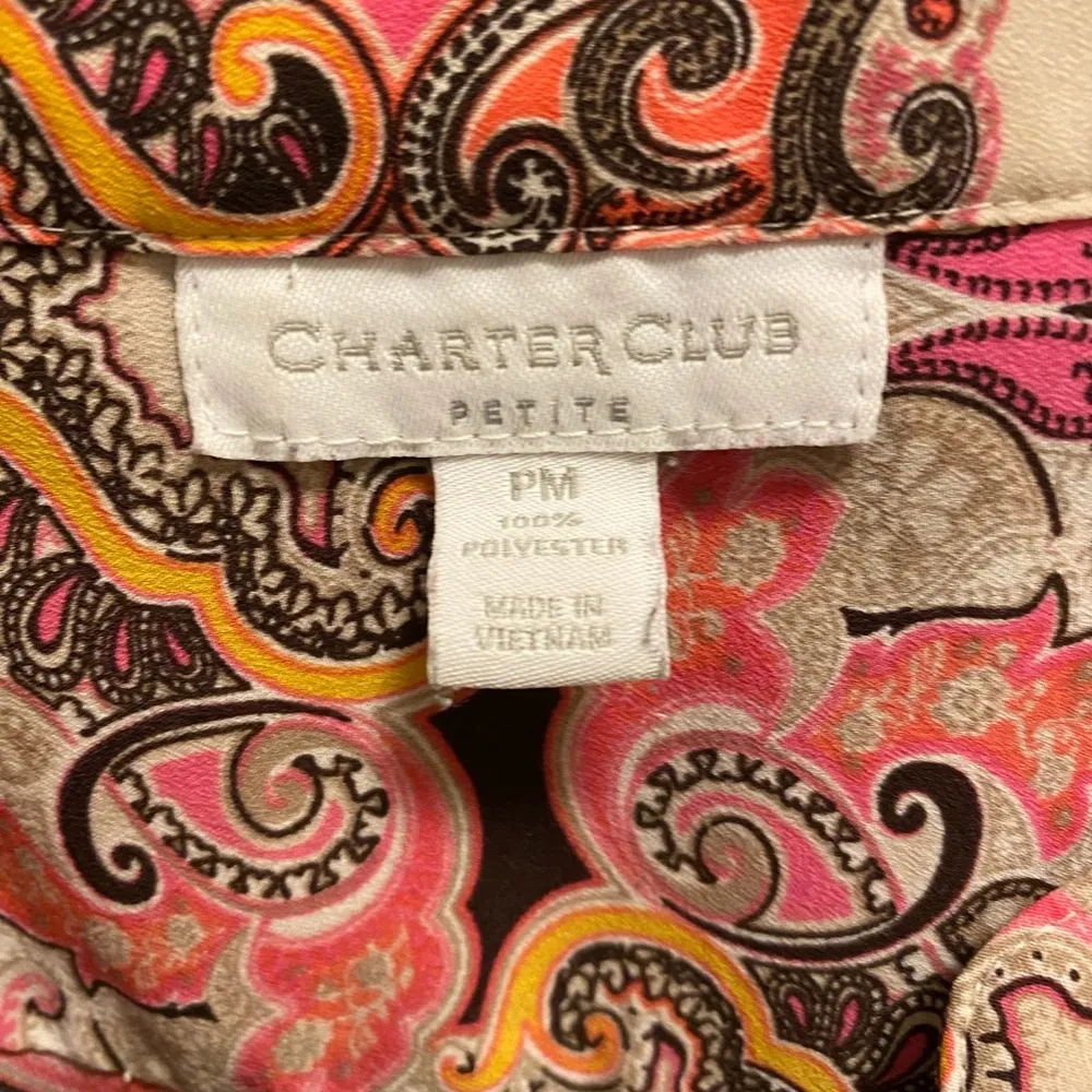 Charter Club button down utility blouse medium petite. - Image 4