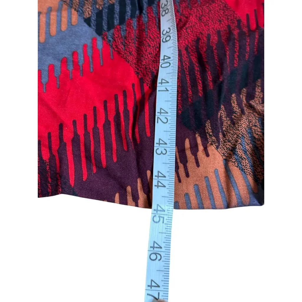 Vintage Leslie Fay Abstract Print Midi Dress Geometric 80s Secretary Dress S/M - Image 10