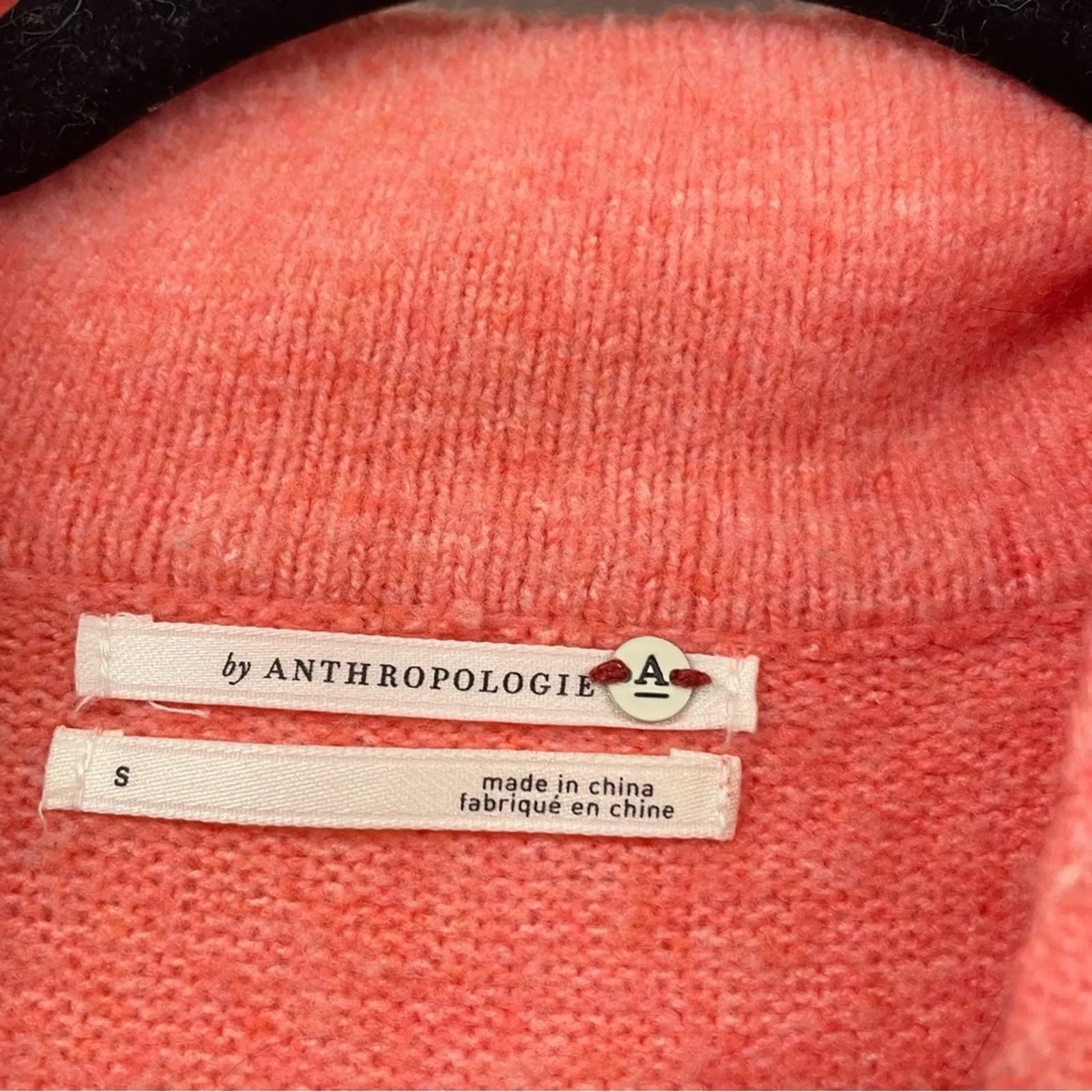 Anthropologie Coral V Neck Pullover Sweater Oversized Nubby Women’s S Fall - Image 4