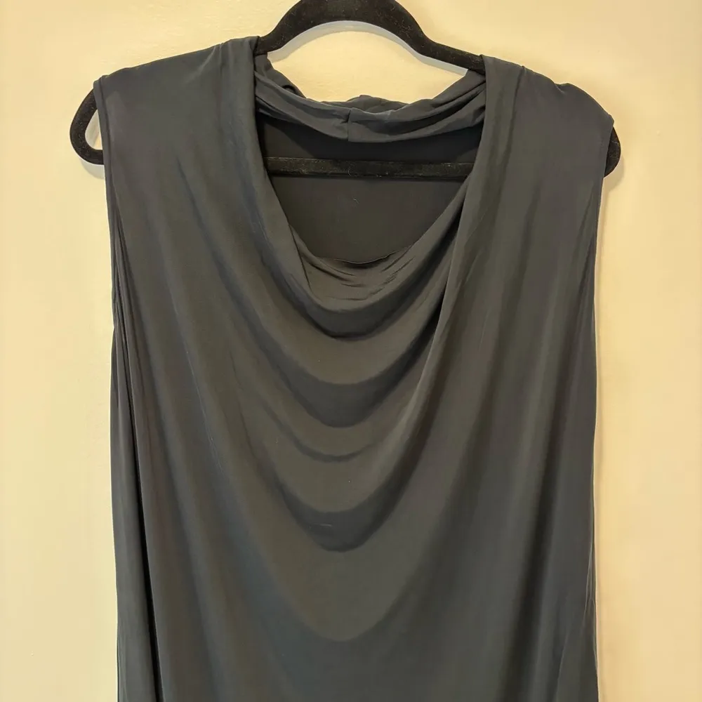 All Saints Black Amei Sleeveless Dress Shirt Blouse Adjustable Draping Luxury - Image 2