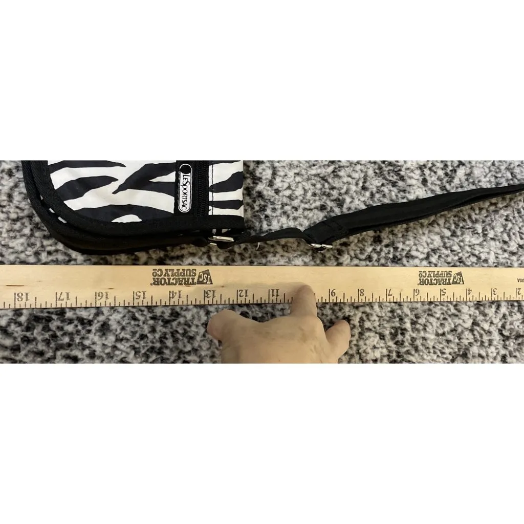 LeSportsac Sophia Mini Cross Bag Purse Wallet Zebra Print Black White‎ Preppy White - Image 6