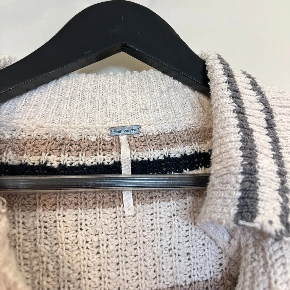 FREE PEOPLE Kennedy Stripe Pullover in Ivory Size Small - Image 7