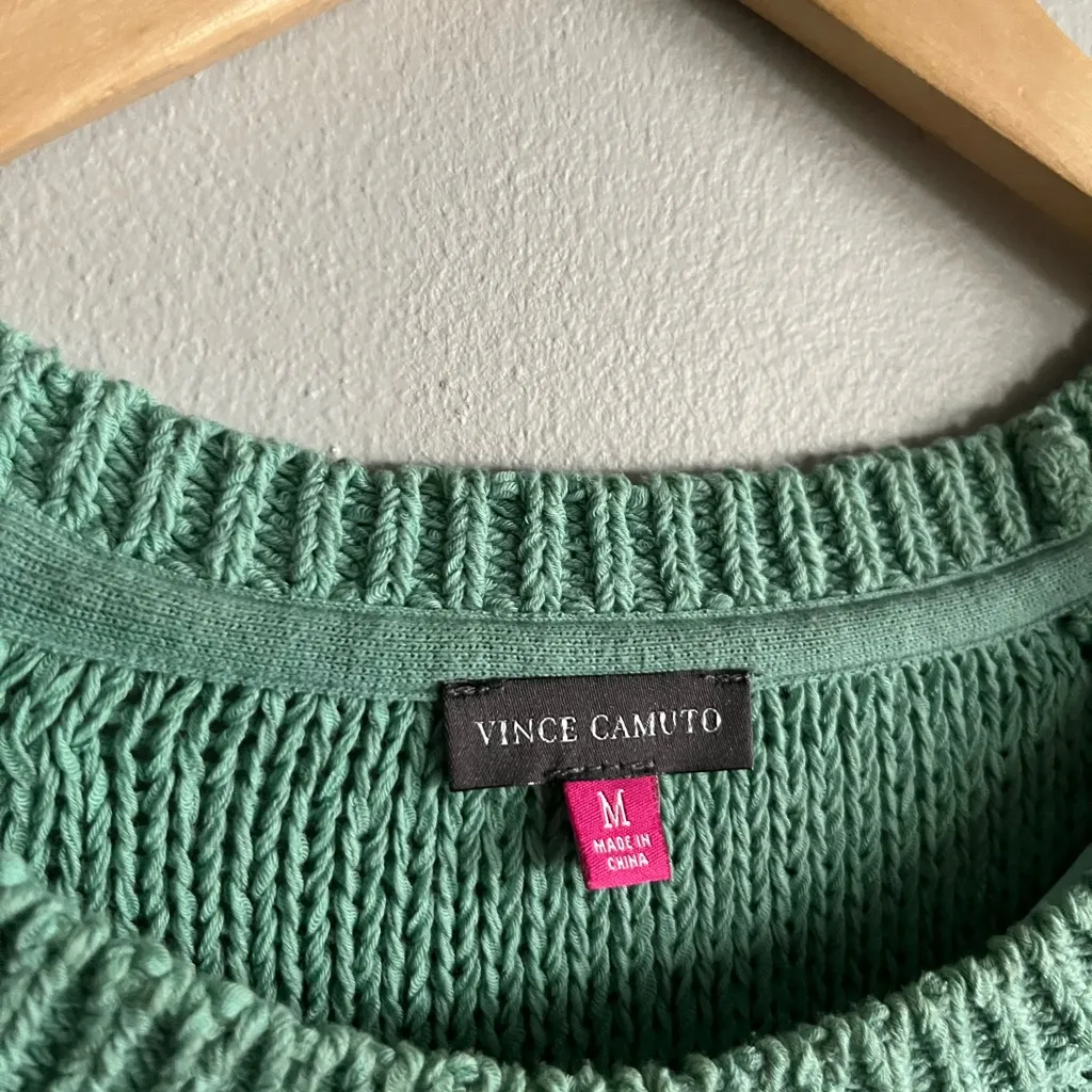 VINCE CAMUTO green knit pullover crewneck sweater - Image 3