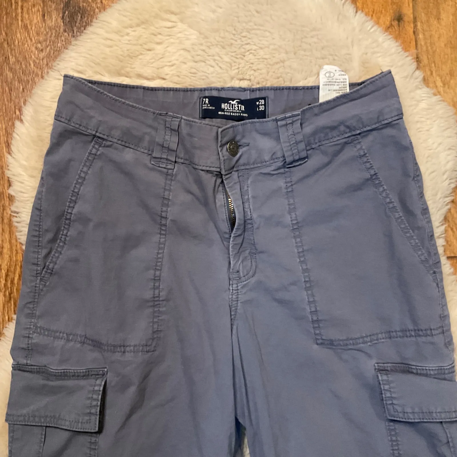 Hollister Pants‎ High Rise Baggy Carpenter Womens Size 7 Gray 28 - Image 2