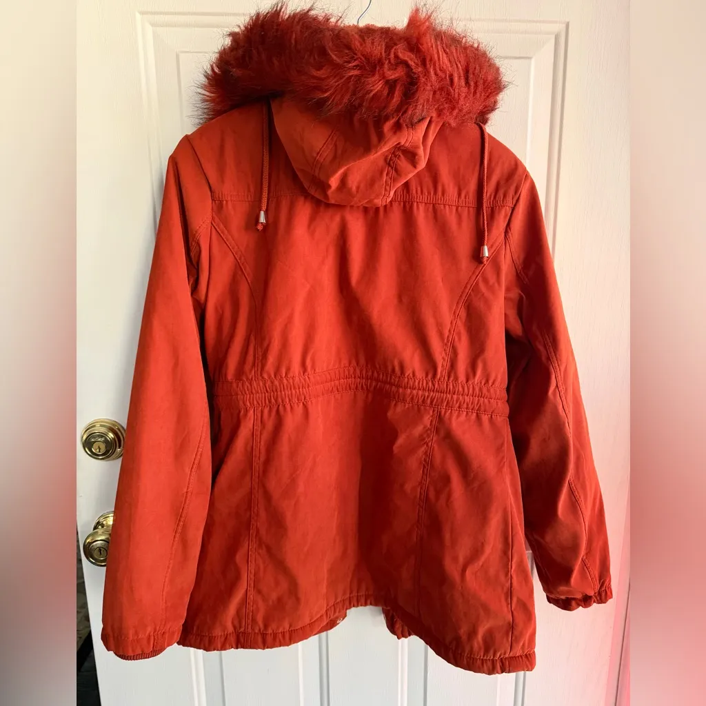 ROOSEVELT BLACK Women’s jacket Teddy Lined Parka Faux Fur Hood Terracotta Size L Size L - Image 9