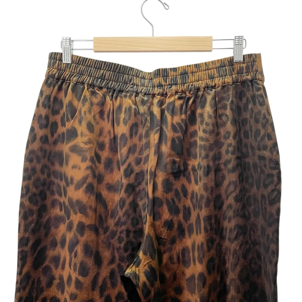 Cabi Party Velvet Pant Leopard Print Wide Leg Trousers Brown Black Size Large - Image 8