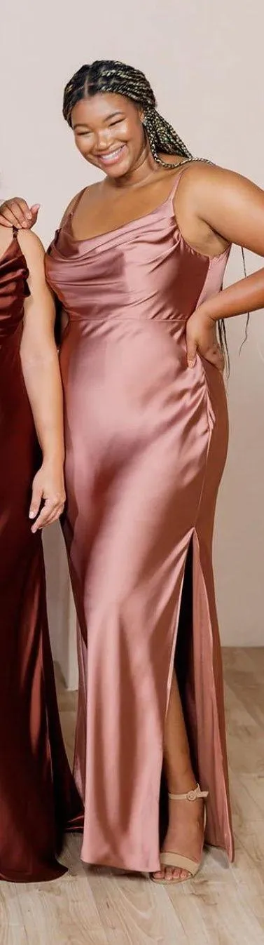Revelry Skye Satin Dress in Blush Pink Size 4 - Image 2
