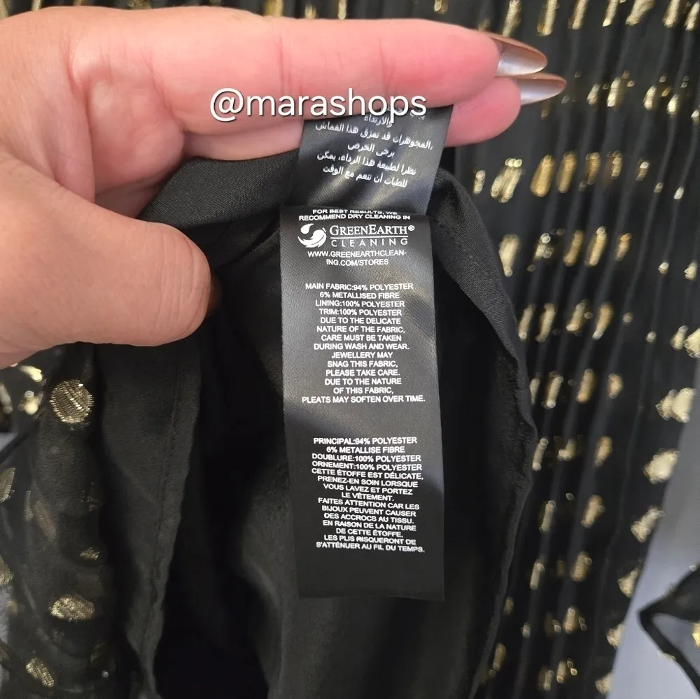 Self Portrait Dot Fil Coupe Mini Dress Gold Size 0 - Image 10