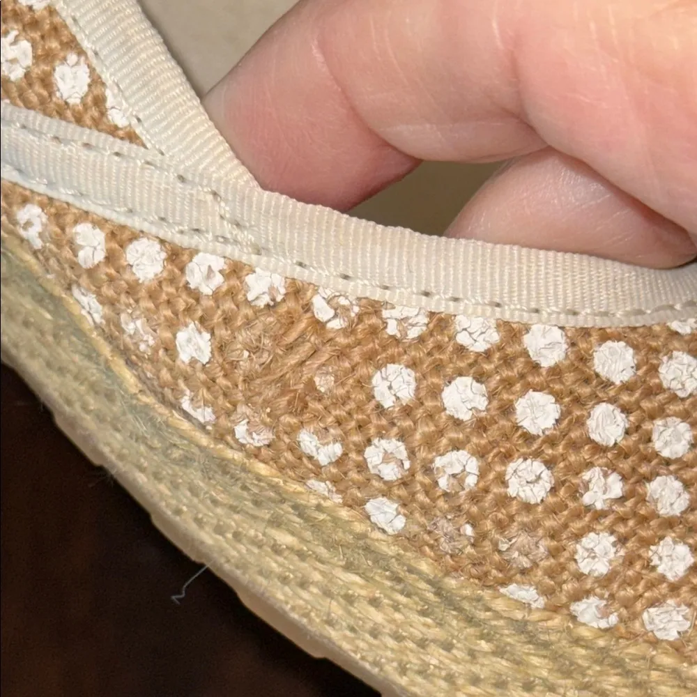 UGG Indah Polka Dot Burlap Slip-On Flats Size 7 - Image 8