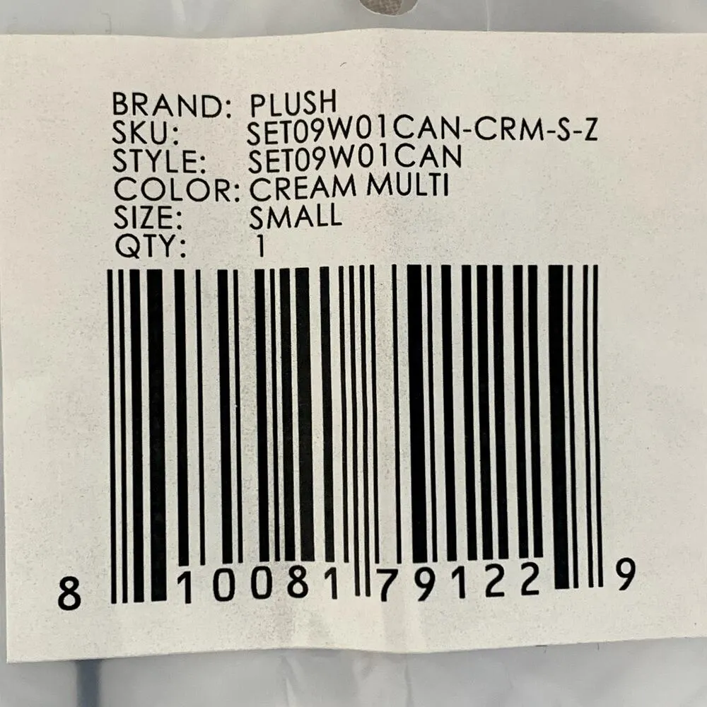 NWT Revolve x Plush Silky Abstract Printed Pajama Set in Cream - Image 11