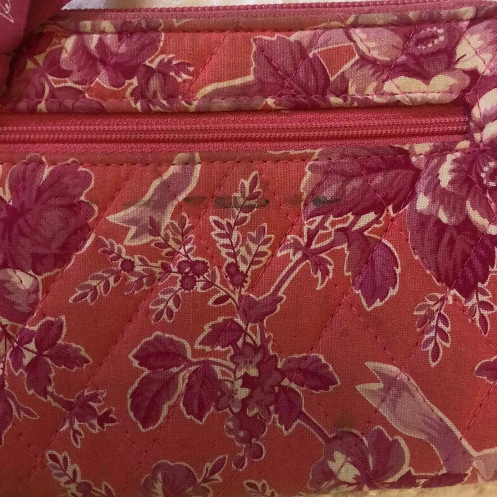 Vera Bradley Wallet Zip Around Hope Toile Retired Pink Pockets‎ Clutch Wristlet - Image 3