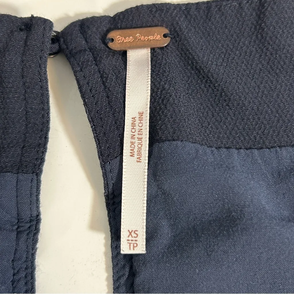 Free People Navy Blue Some Like It Hot Cape Dress Split Sleeves Size XS - Image 11