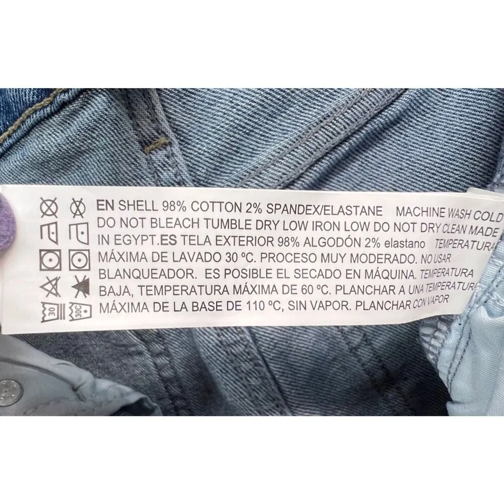 Forever 21 Jeans Women 27 Blue Mid Rise Bootcut Denim Distressed Raw Hem Stretch - Image 12