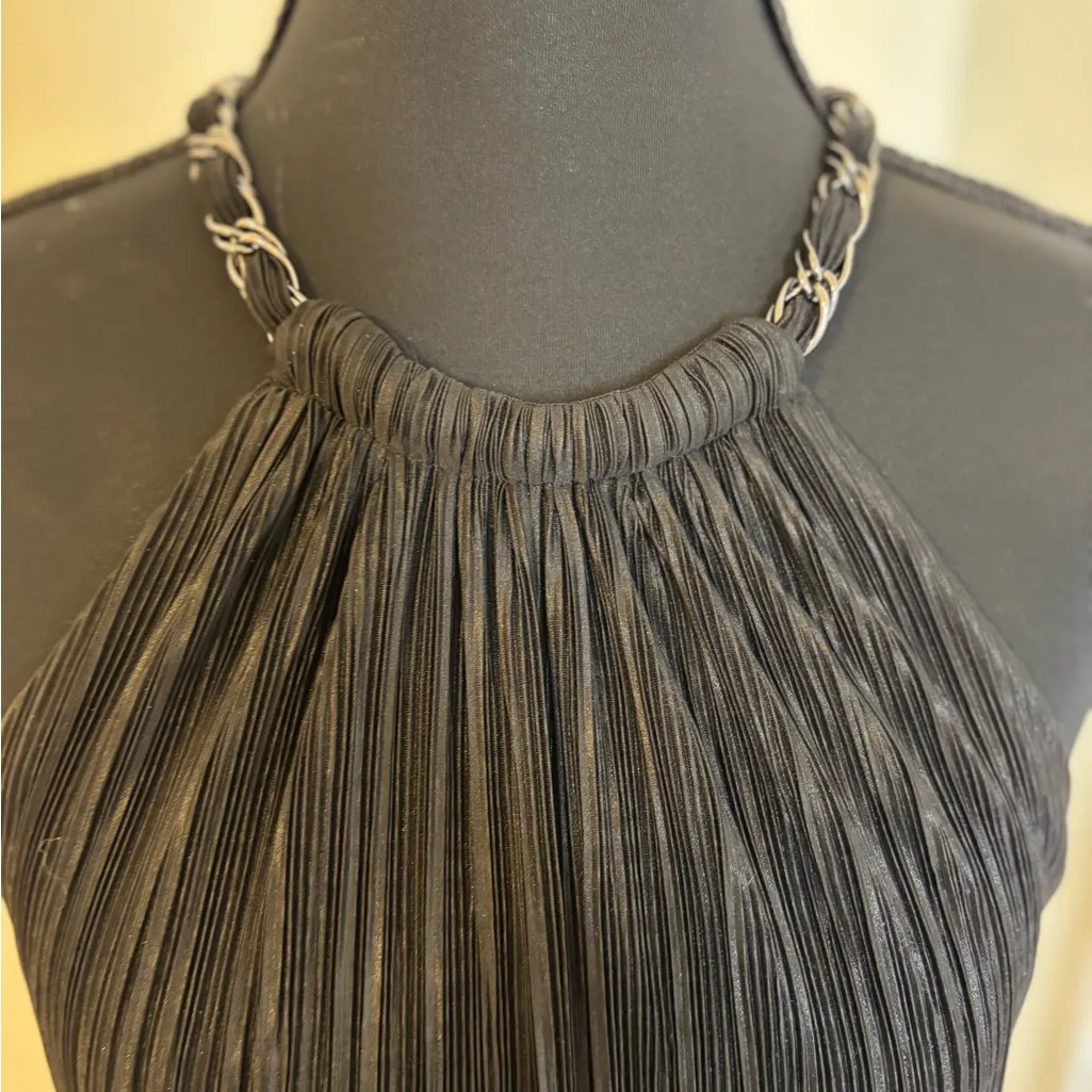 Laundry By Shelli Segal Black Pleated Midi Dress Size 4 - Image 3