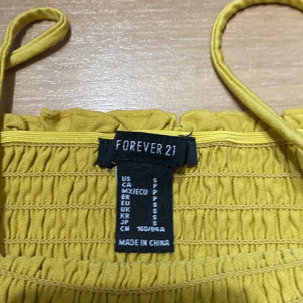 forever 21 yellow crop top size small - Image 3