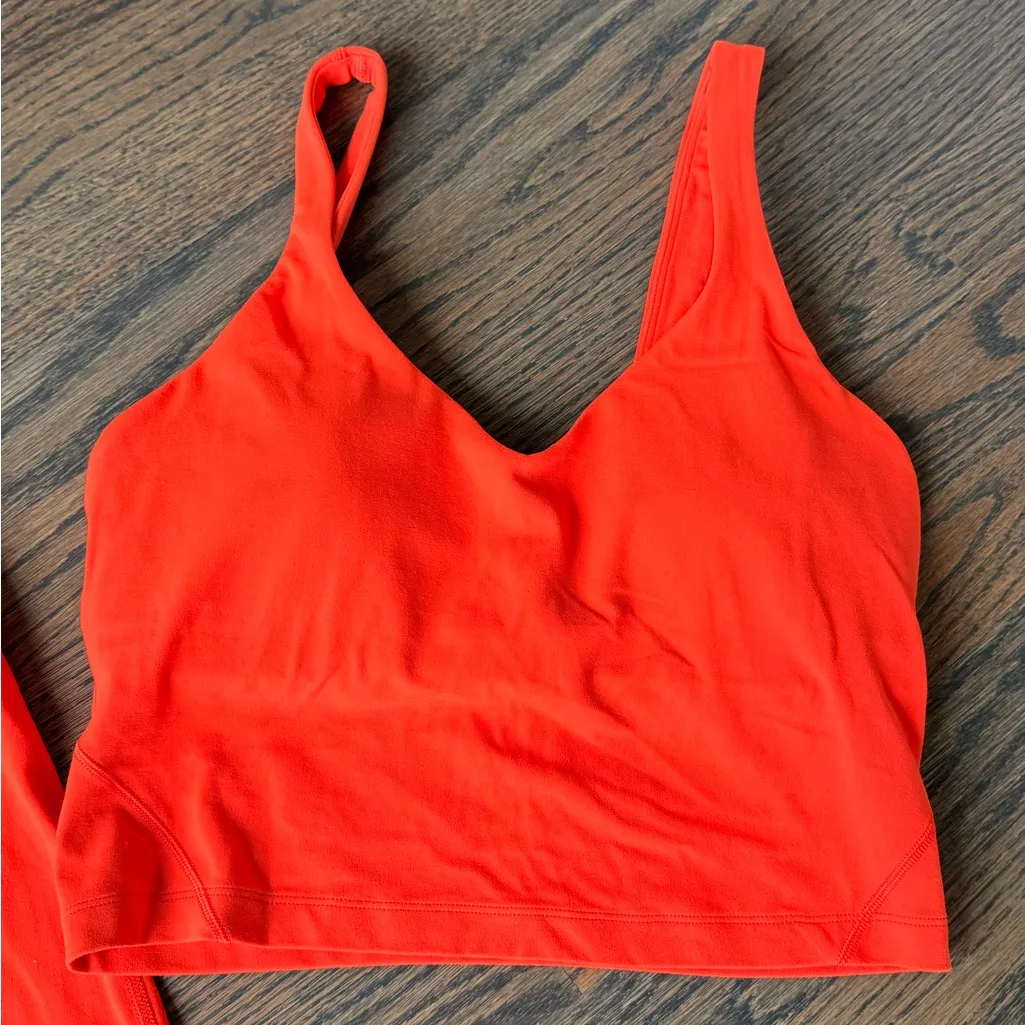 Lululemon Align High-Rise Pant Double Lined  25" & Tank size 6 Solar Orange NWOT - Image 3