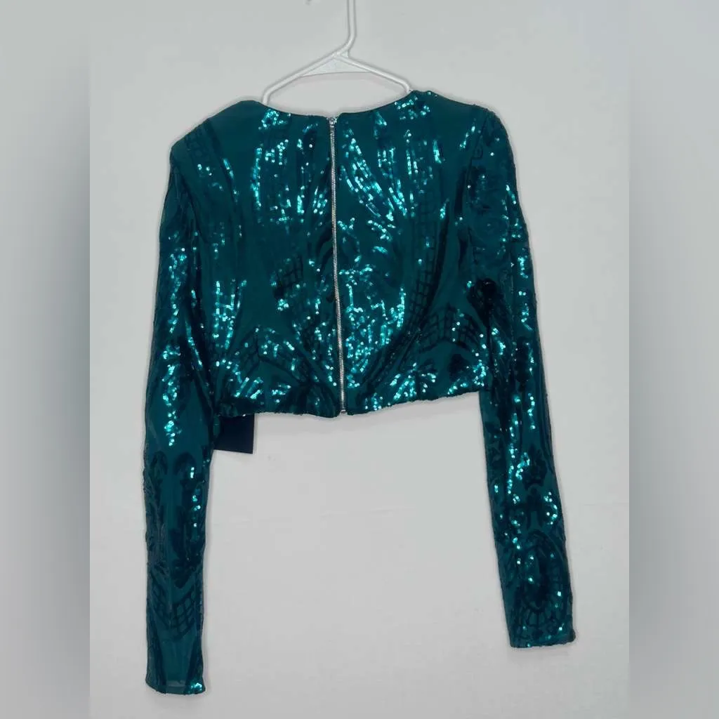 Lulus Emerald Sequin Strapless Dress & Matching Top Set M NWT(E8) - Image 11