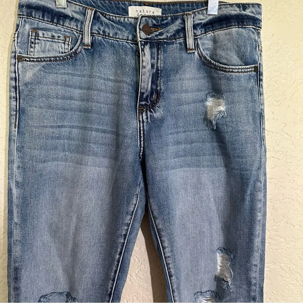 Nature Denim Jeans NT2105M Boyfriend Light Destroyed Denim‎ Jeans Size 26 Blue - Image 15