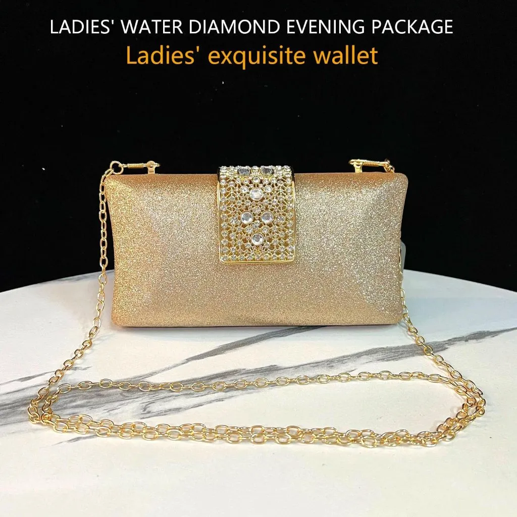 ⚡ Women's Shoulder Fashionable Suitable Wallet Evening Cocktail Parties Handbag Gold - Image 3