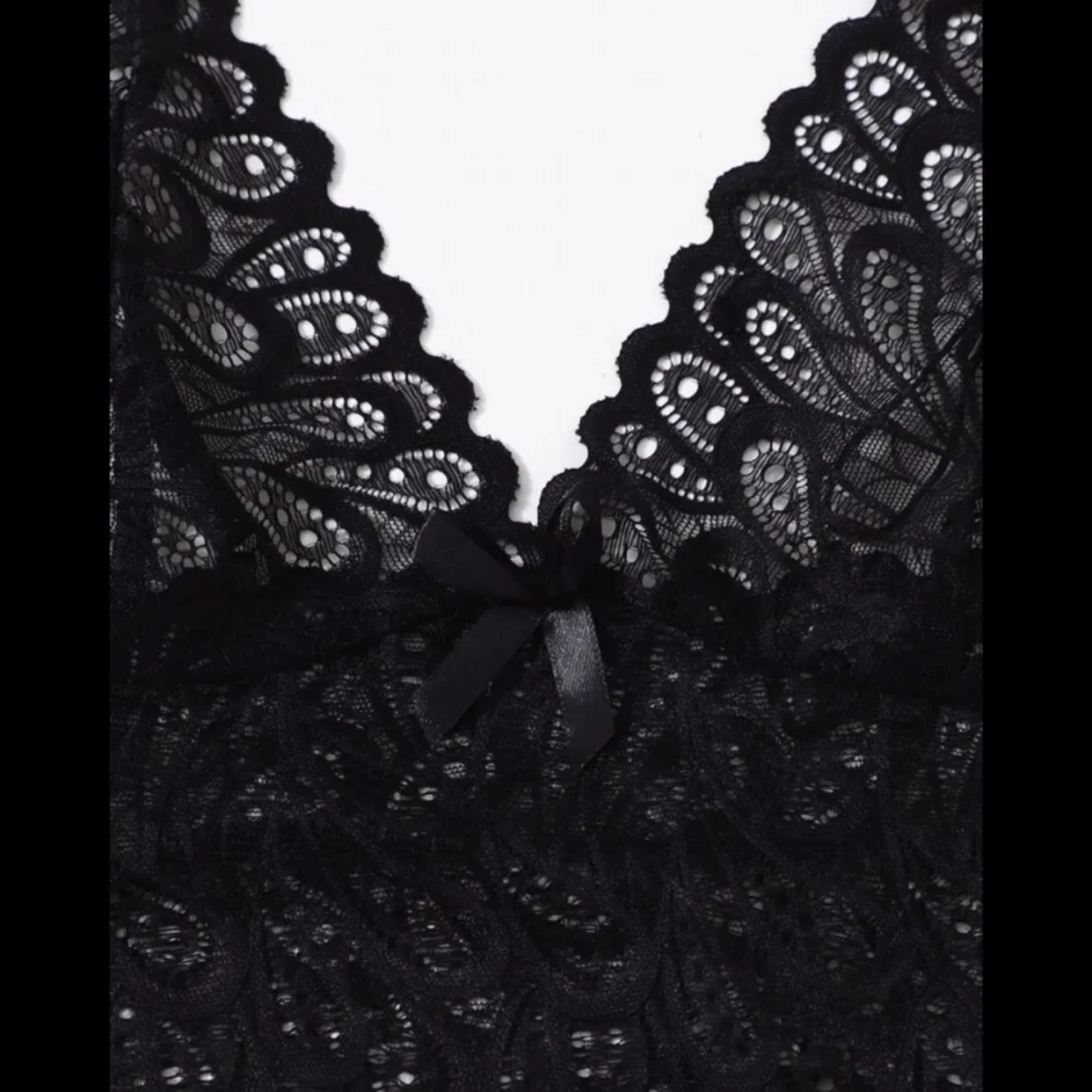 Black & Leopard Print, Lace & Satin, Lingerie Set - Image 5