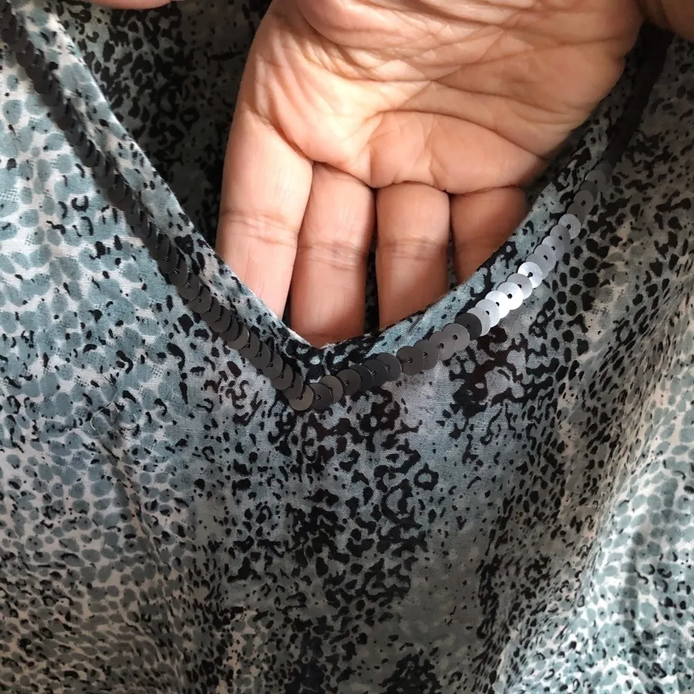 Sheer Boho Snake Print Tunic V Neck Blouse - Image 5