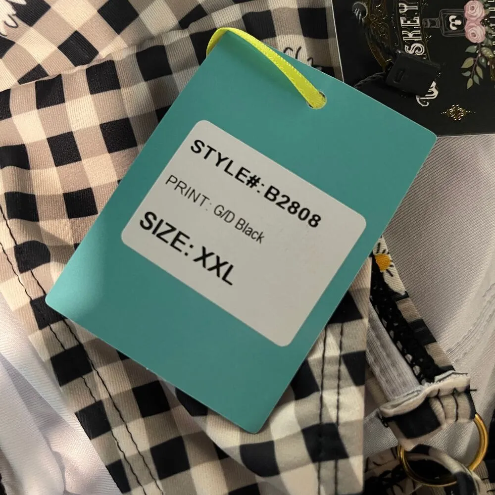 Marina West Swim Gingham Daisy Bikini High Waist Size XXL New With Tags Black - Image 6